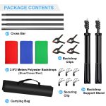 PULUZ 2.9x2m Fotostudio-Hintergrundstützständer-Kulisse Crossbar-Halterungs-Kit mit roten / blauen / grünen Polyester-Kulissen – Bild 10