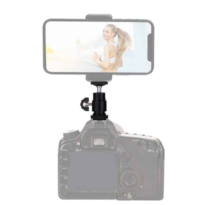 PULUZ Stativkopf mit kaltem Schuh 1/4 Zoll Stativschraubenkopf mit Verriegelung – Bild 6