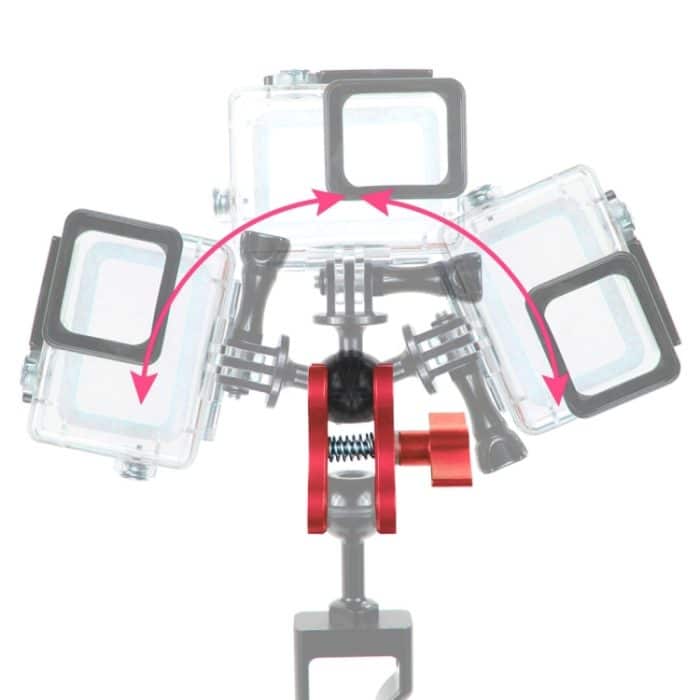 PULUZ Dual-Kugelklemme, offenes Loch, Tauchkamera-Halterung, CNC-Aluminium-Feder-Taschenlampenklemme für Tauch-Unterwasser-Fotografiesystem, Dual Ball Open Hole(Black), Dual Ball Open Hole(Blue), Dual Ball Open Hole(Red) – Bild 6