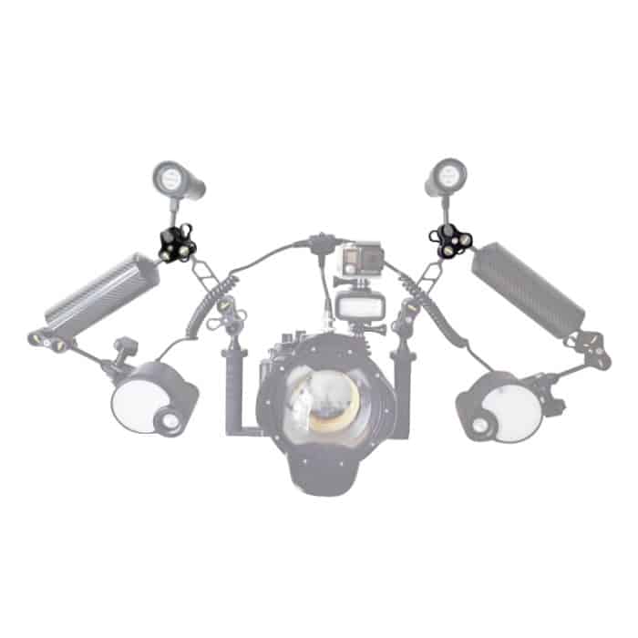 PULUZ Dual-Kugelklemme, offenes Loch, Tauchkamera-Halterung, CNC-Aluminium-Feder-Taschenlampenklemme für Tauch-Unterwasser-Fotografiesystem, Dual Ball Open Hole(Black), Dual Ball Open Hole(Blue), Dual Ball Open Hole(Red) – Bild 7