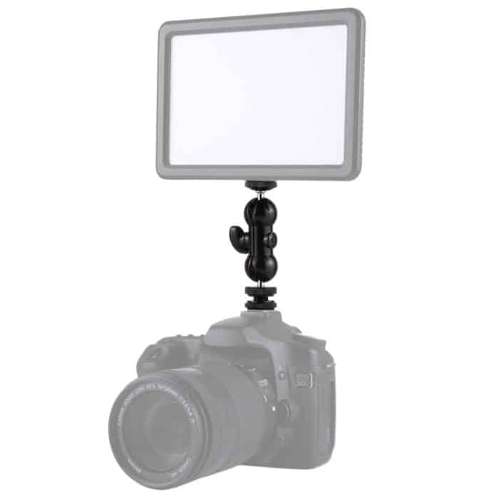 PULUZ Flash Hot Shoe Schwenkbarer Kugelkopf 1/4 Zoll Stativschraube Magic Arm mit Schloss – Bild 1