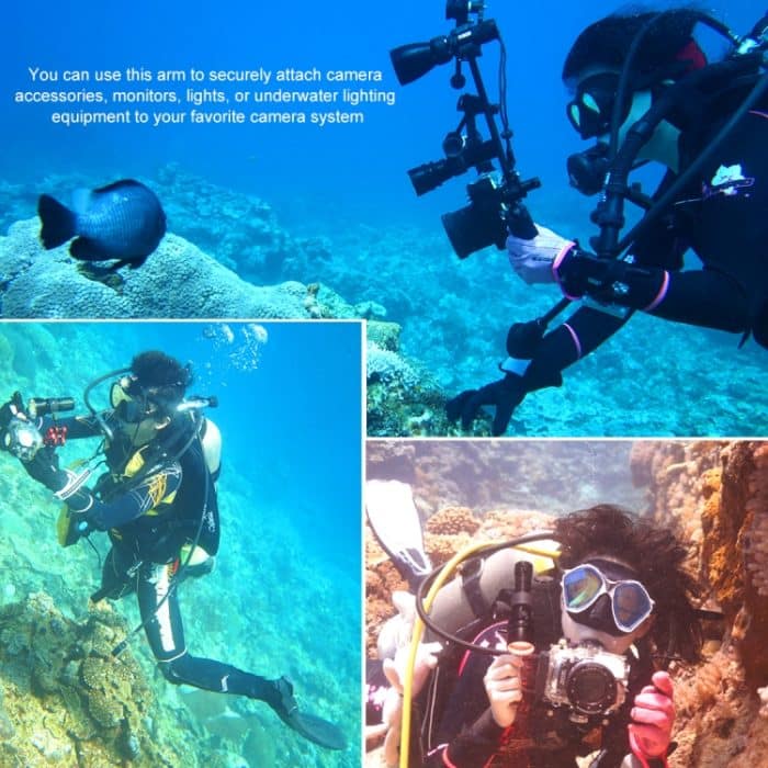 PULUZ 8 Zoll 20,3 cm Aluminiumarm-Kugelarm für Unterwasserbrenner / Videolicht, Kugeldurchmesser: 2,5 cm – Bild 5