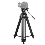 PULUZ Professionelles, robustes Video-Camcorder-Stativ aus Aluminiumlegierung mit Fluid-Drag-Kopf für DSLR-/Spiegelreflexkameras, verstellbare Höhe: 80–160 cm, 80-160cm Tripod