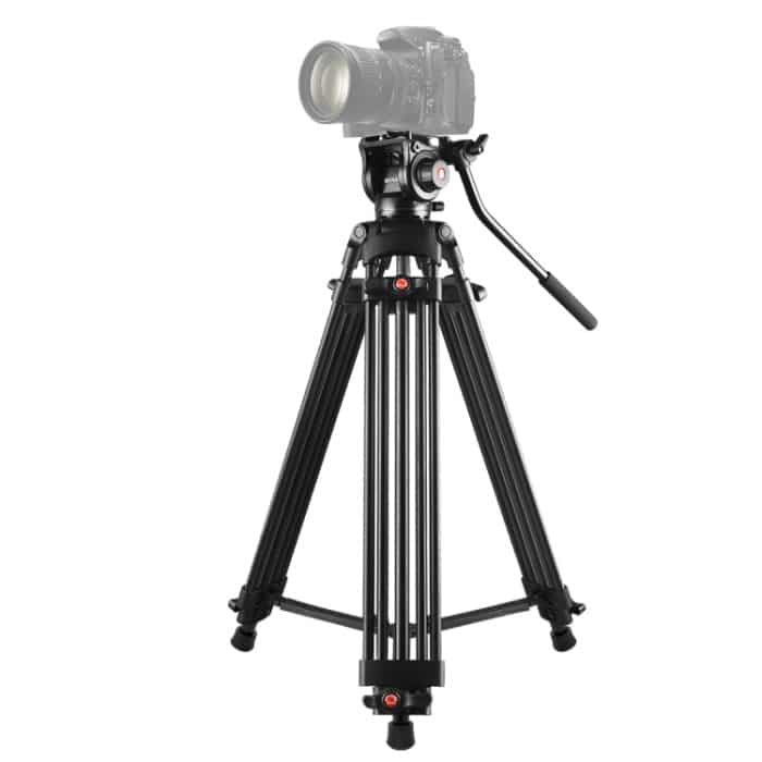 PULUZ Professionelles, robustes Video-Camcorder-Stativ aus Aluminiumlegierung mit Fluid-Drag-Kopf für DSLR-/Spiegelreflexkameras, verstellbare Höhe: 80–160 cm, 80-160cm Tripod – Bild 1