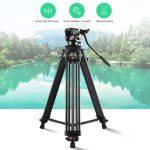 PULUZ Professionelles, robustes Video-Camcorder-Stativ aus Aluminiumlegierung mit Fluid-Drag-Kopf für DSLR-/Spiegelreflexkameras, verstellbare Höhe: 80–160 cm, 80-160cm Tripod – Bild 11