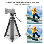 PULUZ Professionelles, robustes Video-Camcorder-Stativ aus Aluminiumlegierung mit Fluid-Drag-Kopf für DSLR-/Spiegelreflexkameras, verstellbare Höhe: 80–160 cm, 80-160cm Tripod – Bild 9
