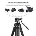 PULUZ Professionelles, robustes Video-Camcorder-Stativ aus Aluminiumlegierung mit Fluid-Drag-Kopf für DSLR-/Spiegelreflexkameras, verstellbare Höhe: 80–160 cm, 80-160cm Tripod – Bild 10