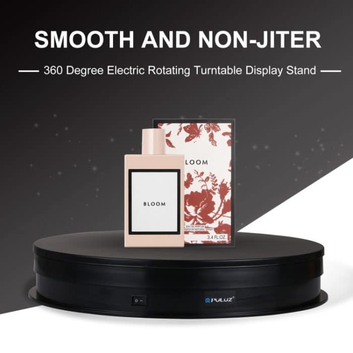 PULUZ 30 cm USB-elektrischer rotierender Drehteller, Präsentationsständer, Videoaufnahme-Requisiten, Drehteller für Fotografie, Belastung 10–20 kg, 30cm Load Load 10-20kg  Black, 30cm Load Load 10-20kg White – Bild 9