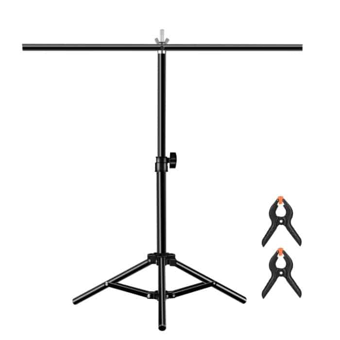 67 cm T-förmiger Fotostudio-Hintergrundstützständer, Hintergrund-Querstangenhalterung mit Clips, ohne Hintergrund, Backdrop Stand – Bild 1