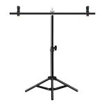 67 cm T-förmiger Fotostudio-Hintergrundstützständer, Hintergrund-Querstangenhalterung mit Clips, ohne Hintergrund, Backdrop Stand – Bild 2