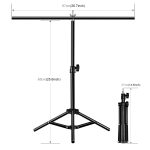 67 cm T-förmiger Fotostudio-Hintergrundstützständer, Hintergrund-Querstangenhalterung mit Clips, ohne Hintergrund, Backdrop Stand – Bild 3