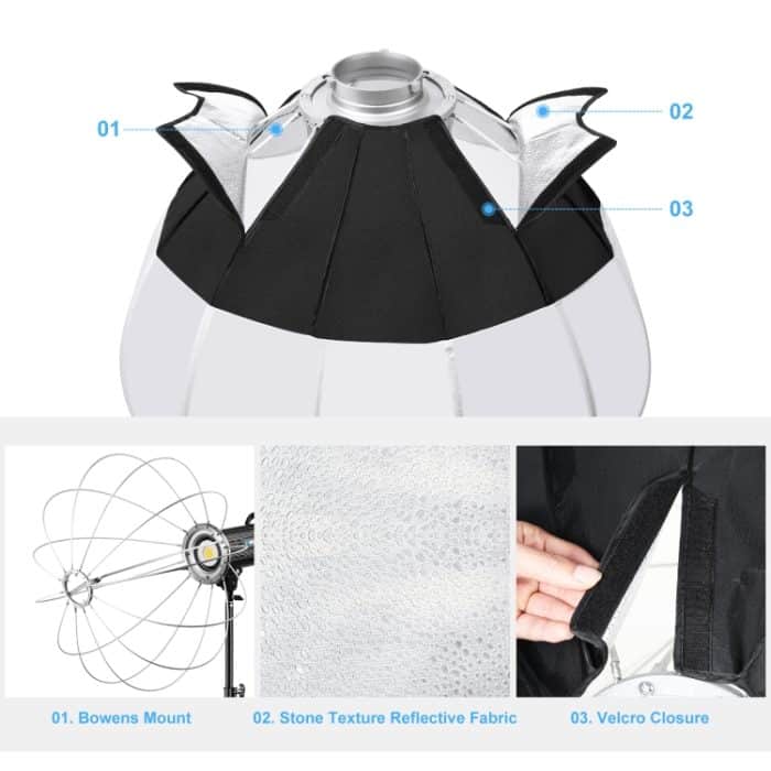 PULUZ 65cm Foldable Lantern Softbox SpeedLite Flash Light Foldable Diffuser – Bild 4