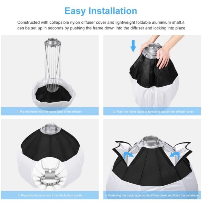 PULUZ 65cm Foldable Lantern Softbox SpeedLite Flash Light Foldable Diffuser – Bild 6