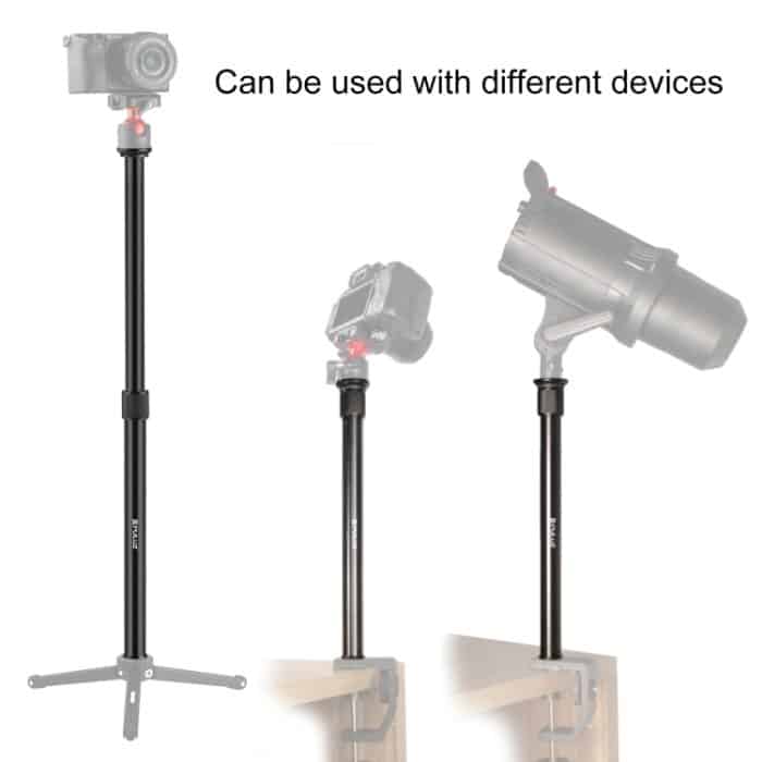 PULUZ Teleskopverlängerung mit zentralem Schaft, Stangen-Einbeinstativhalter, Stangenlänge: 33–60 cm, Extension Rod – Bild 5
