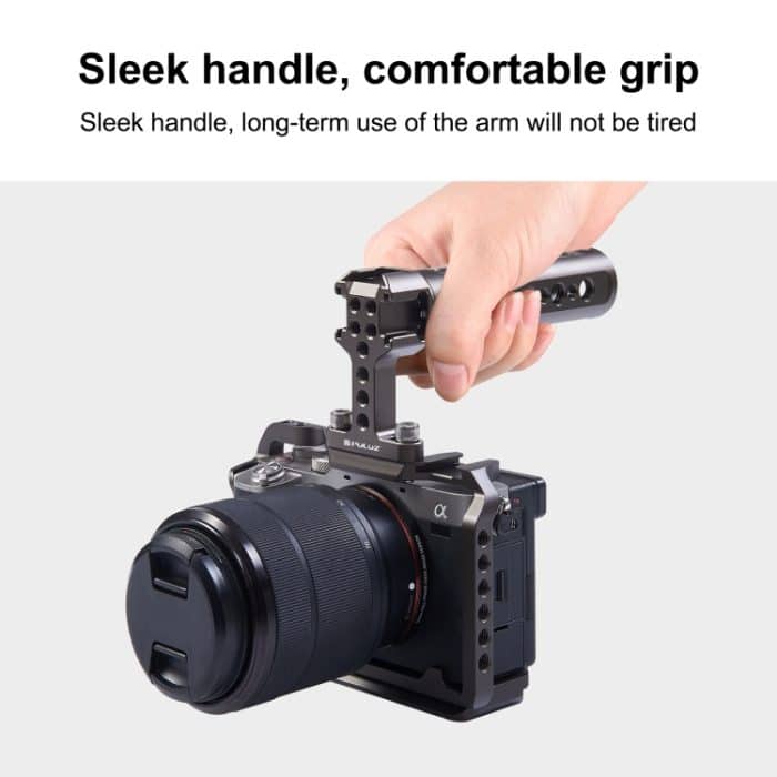 PULUZ Handheld-Videostabilisator, oberer Griff mit 3 Kaltschuh-Halterung für Kamerakäfig, For Camera Cage Top Handle – Bild 5