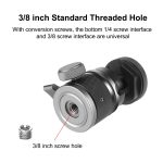 PULUZ Kugelkopf-Stativhalterung aus Aluminiumlegierung mit Kaltschuhbasis, Cold Shoe Ball Head – Bild 5