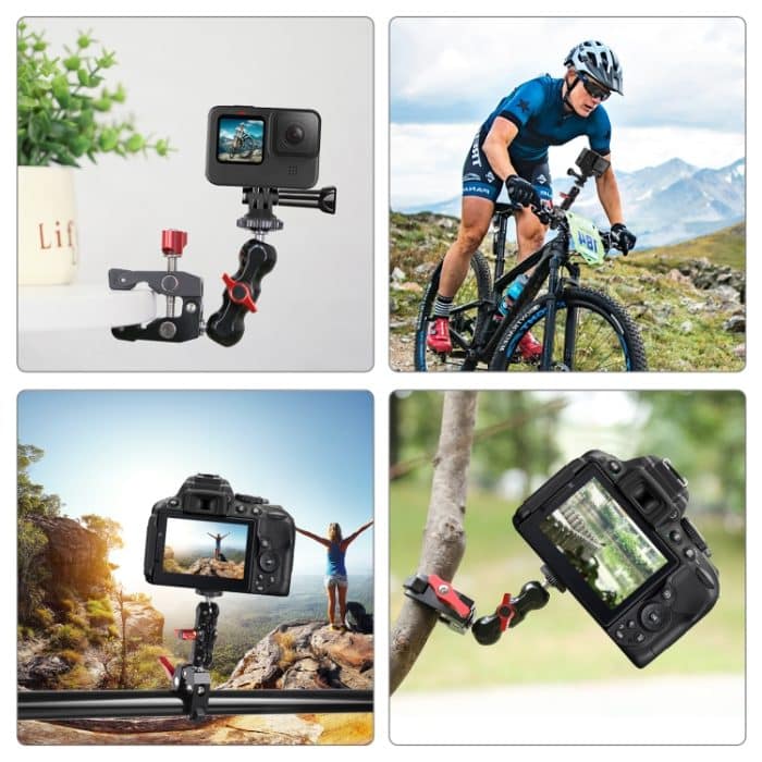 PULUZ Multifunktions-Magic-Arm-Kugelhalterung, Krabbenzangen-Clip, Ball Mount Clamp – Bild 6