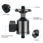 PULUZ 1/4 Zoll Außenschraube Metall-Stativ-Kugelkopfadapter mit Knopfverriegelung, 1/4 inch Outer Screw – Bild 3