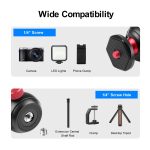 PULUZ 360-Grad-Panorama-Stativ-Kugelkopf-Adapter aus Metall, 360 Panorama (Red) – Bild 6