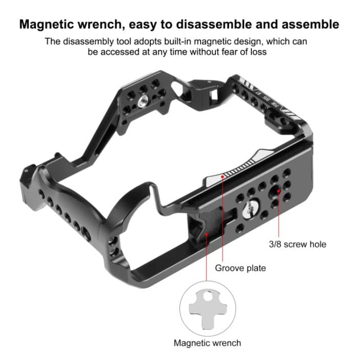 Für Canon EOS R7 PULUZ Metall-Kamerakäfig-Stabilisator-Rig, For Canon EOS R7 Cage – Bild 4