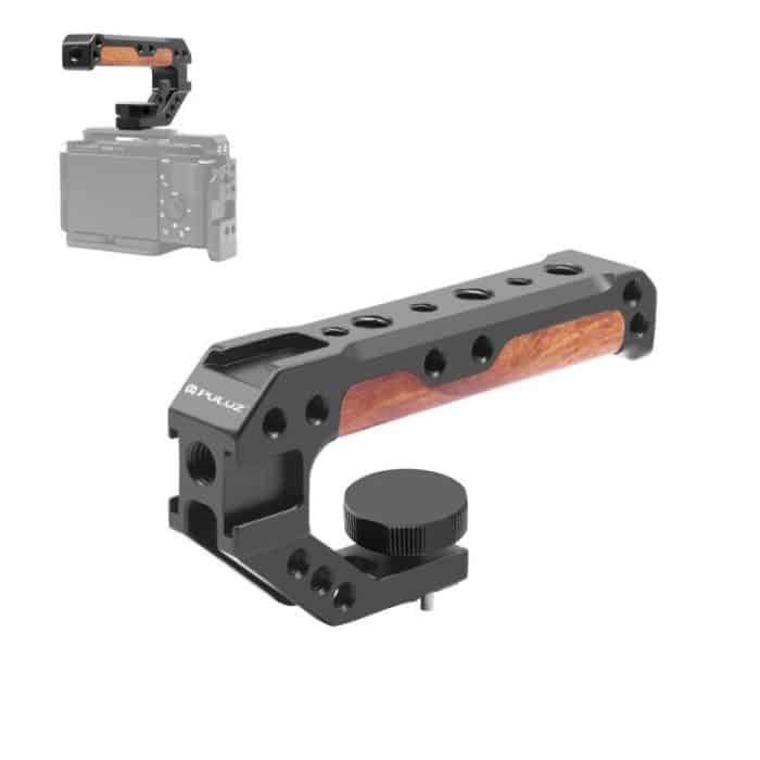 PULUZ 3/8 Zoll Kamera Holzgriff oben mit Kaltschuhhalterung, 3/8 Top Handle – Bild 1