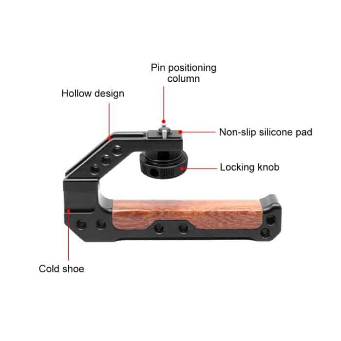 PULUZ 3/8 Zoll Kamera Holzgriff oben mit Kaltschuhhalterung, 3/8 Top Handle – Bild 4