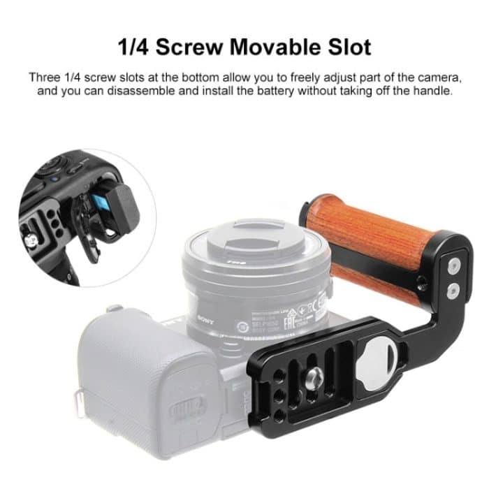 PULUZ hölzerner linker Seitengriff, vertikale Aufnahme, Schnellwechsel-L-Platte – Bild 6