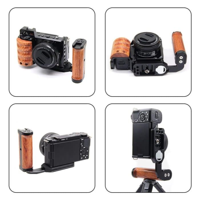 PULUZ hölzerner linker Seitengriff, vertikale Aufnahme, Schnellwechsel-L-Platte – Bild 9