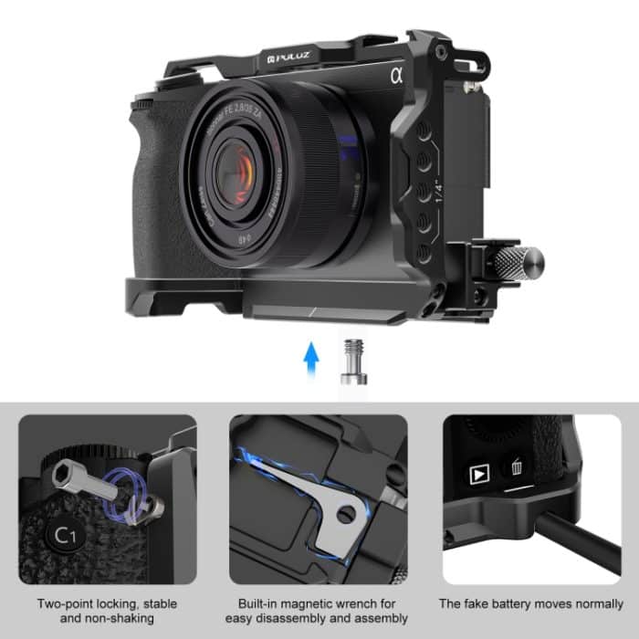 Für Sony A6700 PULUZ Metall-Kamerakäfig-Stabilisator-Rig, For Sony A6700 – Bild 7