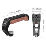 PULUZ Arri Metall-Holz-Holzgriff oben mit Kaltschuhhalterung für spiegellose Kamerakäfigstabilisator, Metal Wooden Top Handle – Bild 3