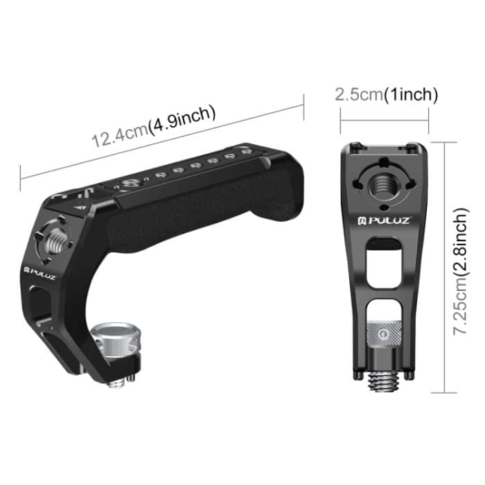 PULUZ Arri Metall-Silikon-Obergriff mit Kaltschuhhalterung für spiegellosen Kamerakäfigstabilisator, Metal Silicone Top Handle – Bild 3