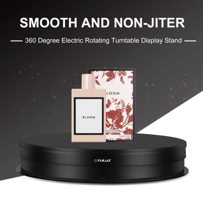 PULUZ 30 cm drehbarer Drehteller-Ausstellungsständer mit einstellbarer Geschwindigkeit, Belastung 10–15 kg, EU-Stecker, 30cm Load 10-15kg Black EU Plug(RU), 30cm Load 10-15kg Black EU Plug, 30cm Load 10-15kg White EU Plug – Bild 8