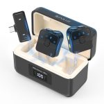 PULUZ Magnetisches Lavalier-Funkmikrofon mit Ladekoffer, Typ-C-RX-Empfänger und 2 TX-Mikrofonen, Type-C 2 TX + 1 RX, with Charging Case Box