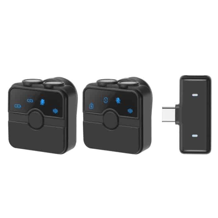 PULUZ Magnetisches Lavalier-Funkmikrofon mit Ladekoffer, Typ-C-RX-Empfänger und 2 TX-Mikrofonen, Type-C 2 TX + 1 RX, with Charging Case Box – Bild 2