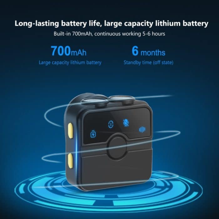 PULUZ Magnetisches Lavalier-Funkmikrofon mit Ladekoffer, Typ-C-RX-Empfänger und 2 TX-Mikrofonen, Type-C 2 TX + 1 RX, with Charging Case Box – Bild 7