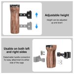PULUZ Universal Slide Quick Release Seitlicher Holzgriff mit Cold Shoe Mount für Kamerakäfigstabilisator – Bild 4