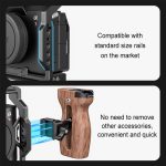 PULUZ Universal Slide Quick Release Seitlicher Holzgriff mit Cold Shoe Mount für Kamerakäfigstabilisator – Bild 5