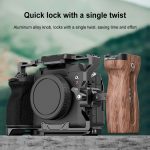 PULUZ Universal Slide Quick Release Seitlicher Holzgriff mit Cold Shoe Mount für Kamerakäfigstabilisator – Bild 8