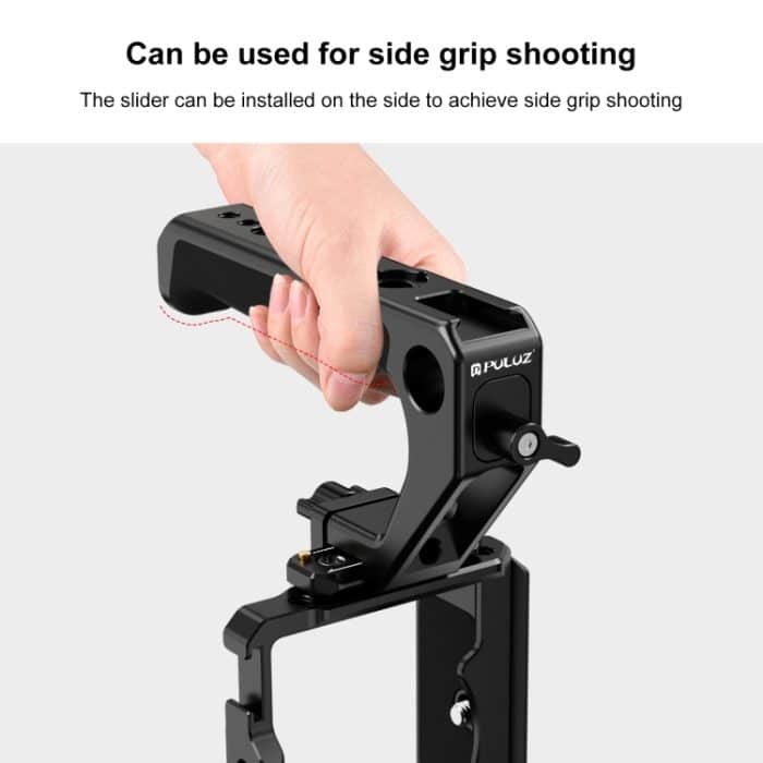 PULUZ Doppelgewinde-Metall-Schnellverschluss-Obergriff mit Blitzschuh für Kamerakäfig-Stabilisator – Bild 6