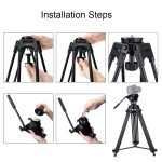 PULUZ 75mm Half Ball Flat-to-Bowl-Adapter für DSLR-Rig-Kamera mit Flüssigkeitskopfstativ, Metallmaterial – Bild 6