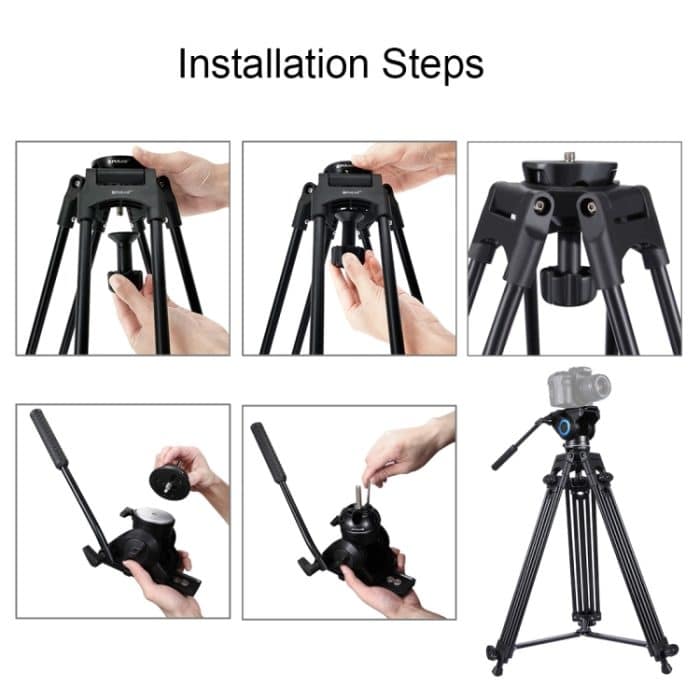 PULUZ 75mm Half Ball Flat-to-Bowl-Adapter für DSLR-Rig-Kamera mit Flüssigkeitskopfstativ, Metallmaterial – Bild 6