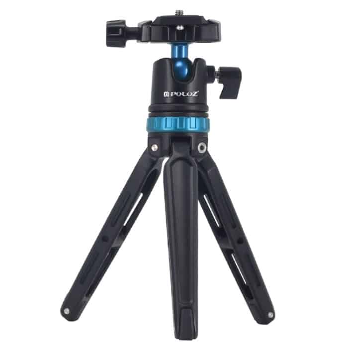 PULUZ Pocket Mini verstellbare Desktop-Stativhalterung aus Metall mit 360-Grad-Kugelkopf für DSLR- und Digitalkameras, einstellbare Höhe: 11–20,2 cm, Tripod with Head(R), Tripod with Head(L) – Bild 2