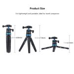 PULUZ Pocket Mini verstellbare Desktop-Stativhalterung aus Metall mit 360-Grad-Kugelkopf für DSLR- und Digitalkameras, einstellbare Höhe: 11–20,2 cm, Tripod with Head(R), Tripod with Head(L) – Bild 4
