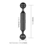 PULUZ 5 Zoll 13 cm Länge 20,8 mm Durchmesser Doppelkugeln Schwimmarm aus Kohlefaser, Kugeldurchmesser: 25 mm, 5 inch Black, 5 inch Blue, 5 inch Red – Bild 4