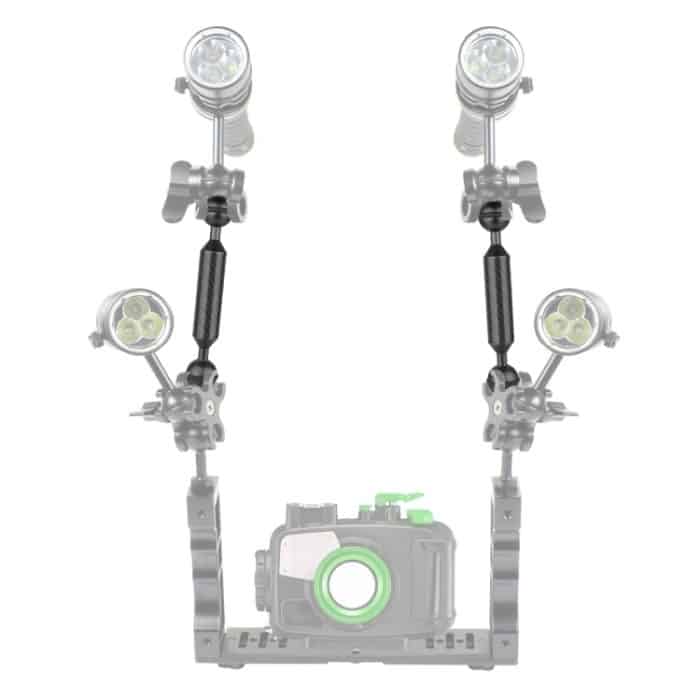 PULUZ 5 Zoll 13 cm Länge 20,8 mm Durchmesser Doppelkugeln Schwimmarm aus Kohlefaser, Kugeldurchmesser: 25 mm, 5 inch Black, 5 inch Blue, 5 inch Red – Bild 7