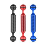 PULUZ 5 Zoll 13 cm Länge 20,8 mm Durchmesser Doppelkugeln Schwimmarm aus Kohlefaser, Kugeldurchmesser: 25 mm, 5 inch Black, 5 inch Blue, 5 inch Red – Bild 2