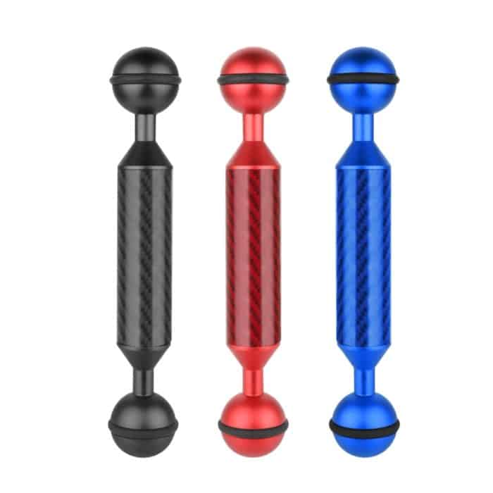 PULUZ 5 Zoll 13 cm Länge 20,8 mm Durchmesser Doppelkugeln Schwimmarm aus Kohlefaser, Kugeldurchmesser: 25 mm, 5 inch Black, 5 inch Blue, 5 inch Red – Bild 2