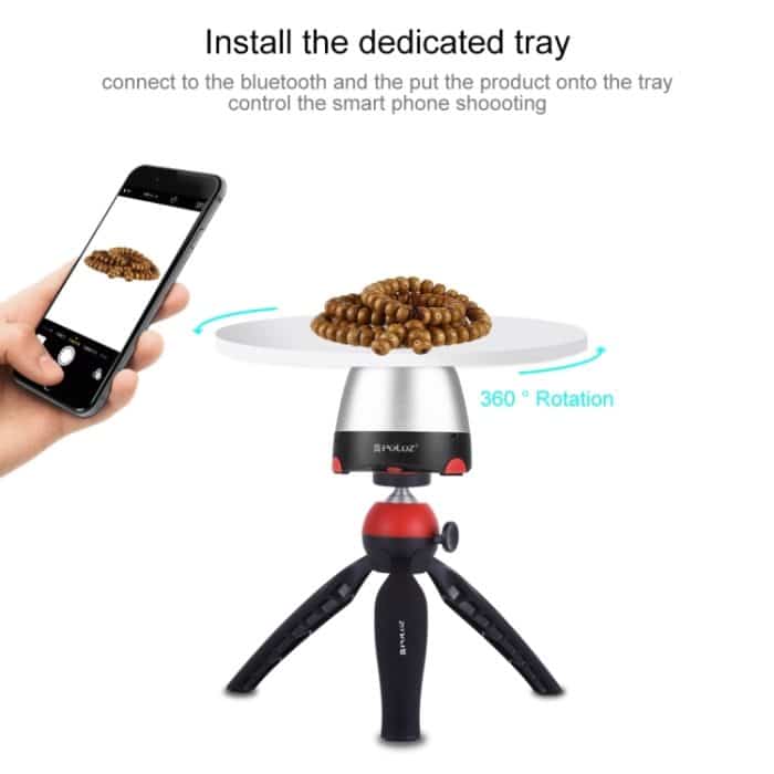 PULUZ Elektronischer 360-Grad-Dreh-Panoramakopf + Stativhalterung + GoPro-Klemme + Telefonklemme mit Fernbedienung für Smartphones, GoPro, DSLR-Kameras, Head Tripod, Pano Head Tripod, Head Tripod(US) – Bild 16
