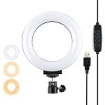 Puluz 4,7 Zoll 12 cm USB 3 Modi Dimmable LED Ring Selfie Schönheit Vlogging Fotografie-Video-Lichter mit Stativkugelkopf (schwarz)