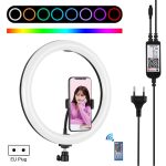 PULUZ 11,8 Zoll 30 cm RGB dimmbare LED-Ring-Vlogging-Selfie-Fotografie-Videoleuchten mit Kaltschuh-Stativ-Kugelkopf und Telefonklemme (Rosa), 12 inch RGB AU, 12 inch RGB EU, 12 inch RGB UK, 12 inch RGB US, 12 inch RGB(EU), 12 inch RGB(AU)...